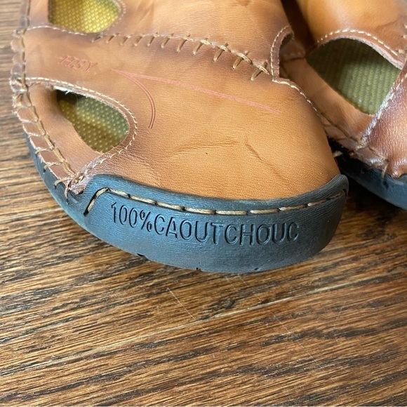 HSY Fashion Men's 100% Caoutchouc Leather Closed Toe Sandal Brown Size 47 - Picture 6 of 10